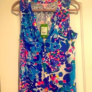 Lilly Pulitzer sleeveless top in Hit the Spot print, size medium, never worn